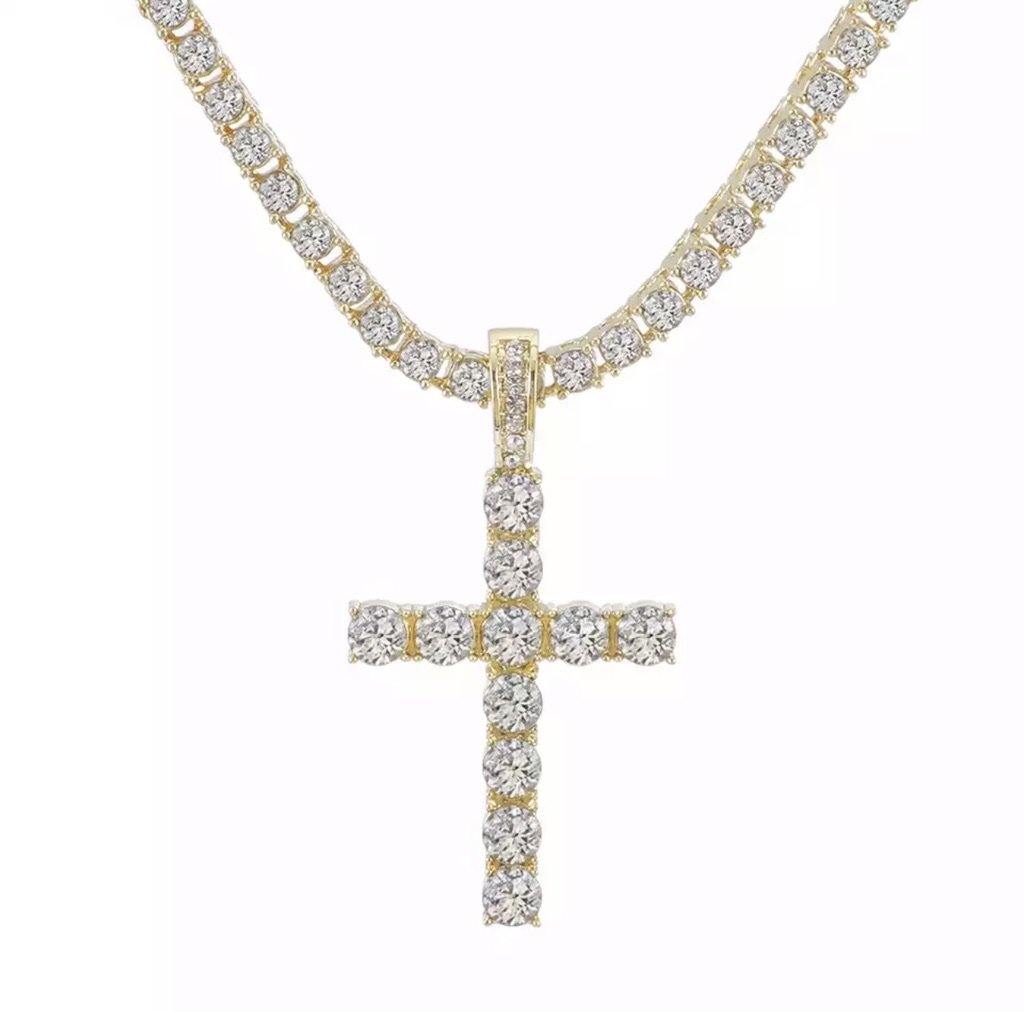 CROSS TENNIS CHAIN NECKLACE - officialdripdoll
