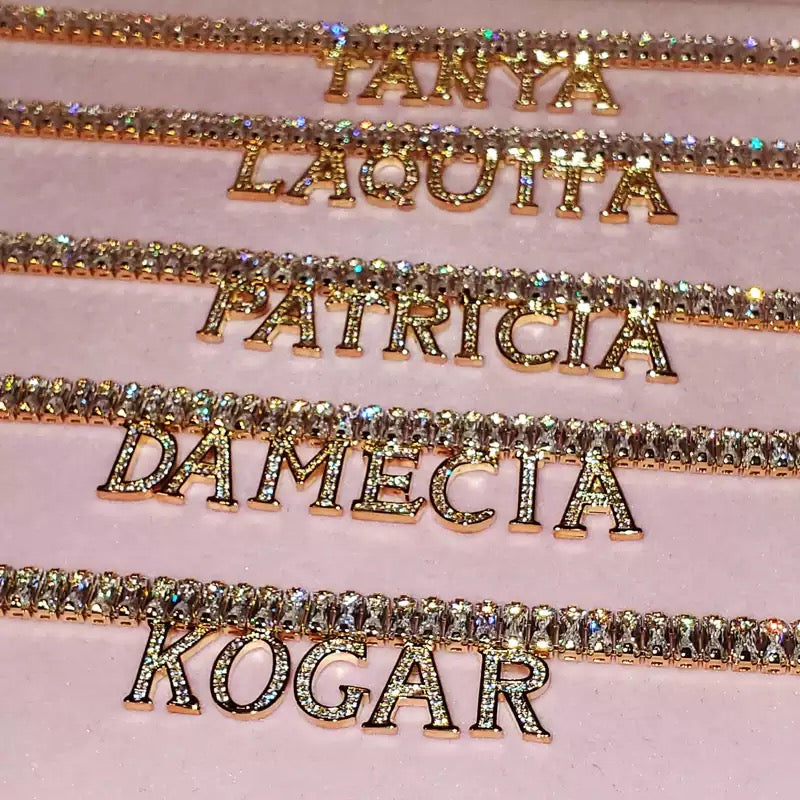 ICY CUSTOM NAME ANKLET - officialdripdoll