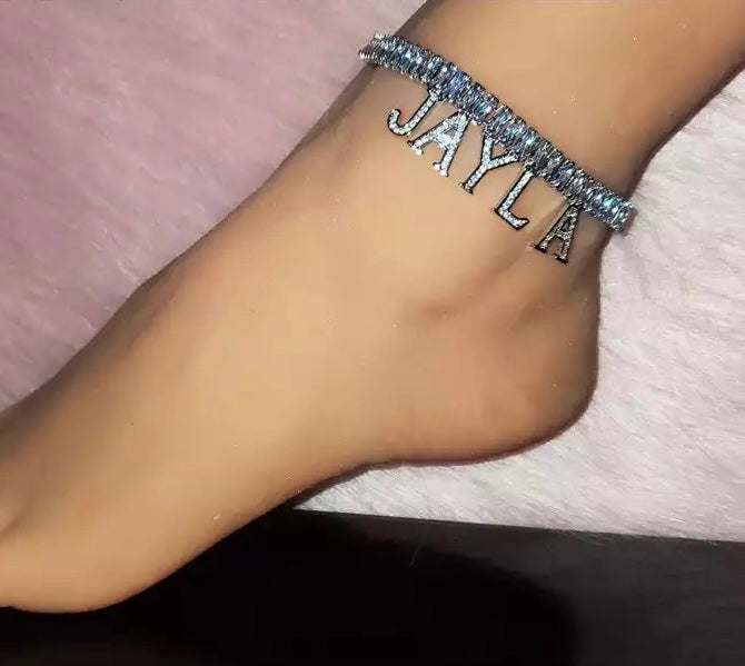 ICY CUSTOM NAME ANKLET - officialdripdoll