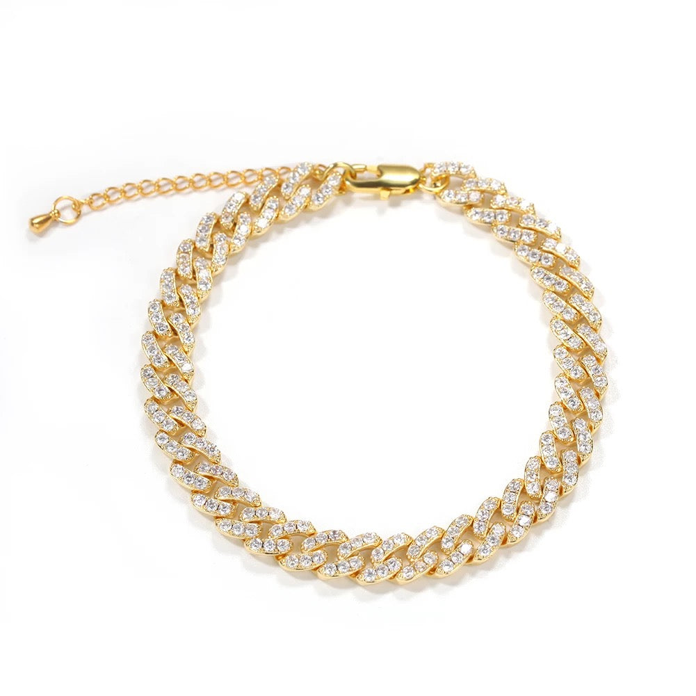 ICY CUBAN LINK ANKLET - officialdripdoll
