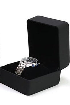 BLACK LEATHER & VELVET WATCH BOX - officialdripdoll