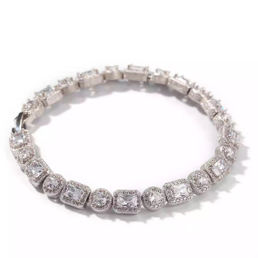CIRCLE & SQUARE DIAMOND BRACELET